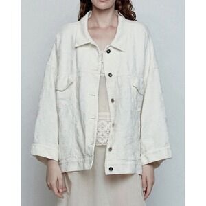 HACHE Jacket Women's 40 Oversized Textured Buttons Pockets Made In Italy #H2-3